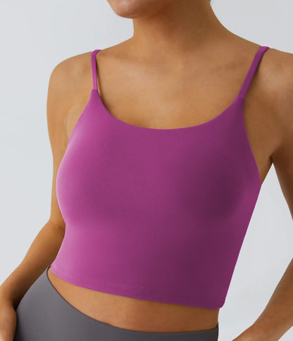 Basic Padded Workout Cropped Low Support Tank Top A-C Cups