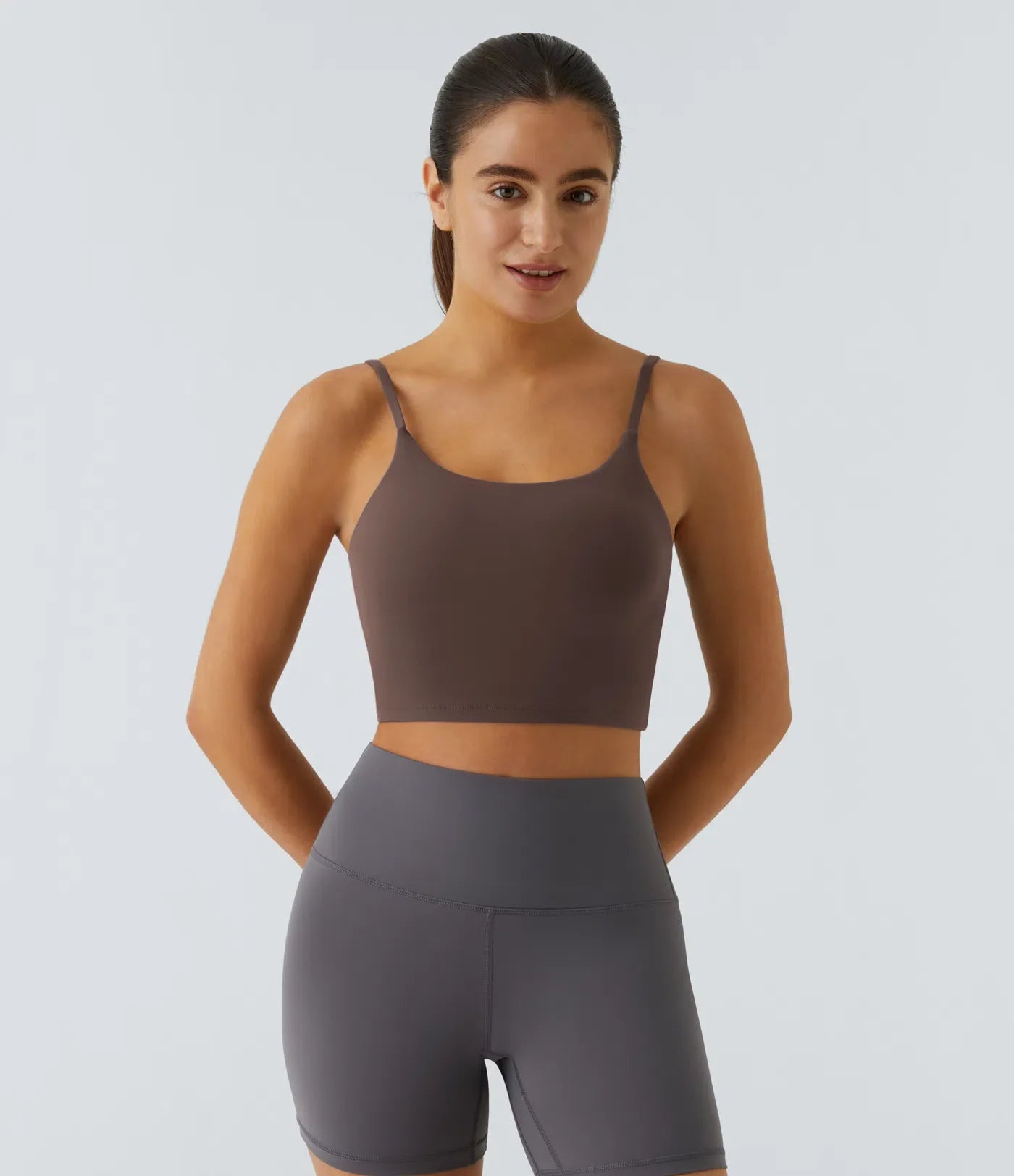 Basic Padded Workout Cropped Low Support Tank Top A-C Cups