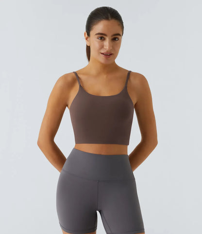 Basic Padded Workout Cropped Low Support Tank Top A-C Cups